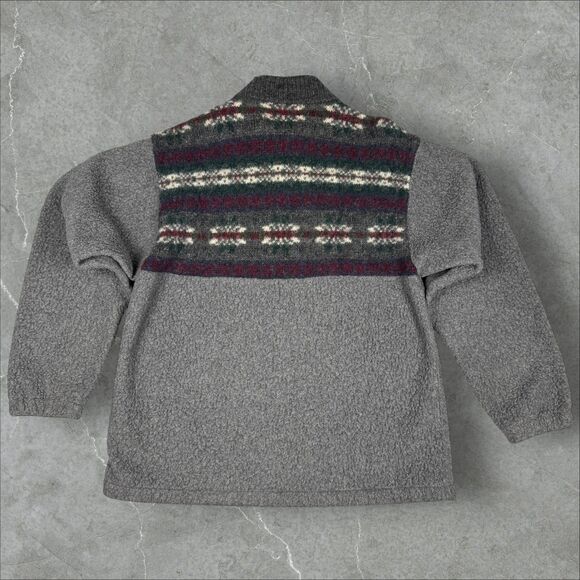 Vintage 80's L.L. Bean 1/4 zip Retro Pullover Collared Fleece Sweater - Medium - Picture 2 of 7